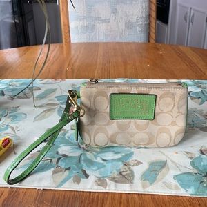 Coach Signature Canvas Wristlet